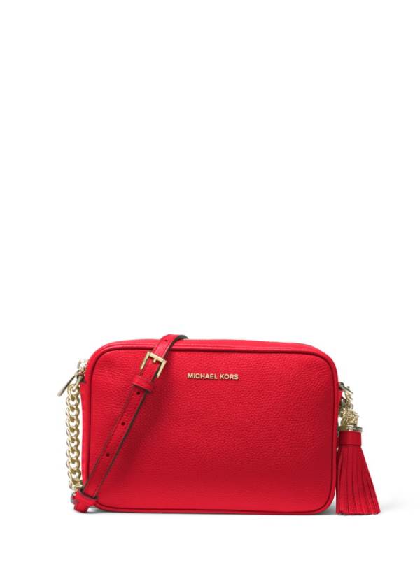 Damske Crossbody Kabelka Michael Kors Ginny Leather Červené - Kabelky Michael Kors Vypredaj | GBIPH-8790